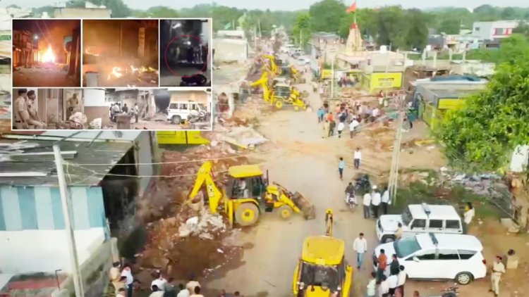 બહીયલમાં નવરાત્રી દરમ્યાન થયેલા તોફાનો બાદ બુલડોઝર એકશન : ૧૮પ ગેરકાયદેસર દબાણો તોડી પડાયા