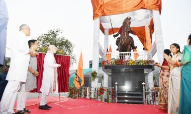 કેન્દ્રીય ગૃહ મંત્રી અમિત શાહના હસ્તે છત્રપતિ શિવાજી મહારાજની ભવ્ય પ્રતિમાનું ગાંધીનગર ખાતે અનાવરણ