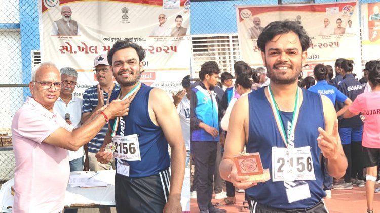 ઓલ ગુજરાત સ્પોર્ટ્સ કાઉન્સિલ ઓફ ધ ડેફ ખેલ મહાકુંભમાં જૂનાગઢના પરેશ બામણીયાએ શોટપુટમાં બીજુ સ્થાન મેળવ્યું