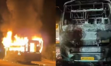 જેસલમેરથી અમદાવાદ આવતી લકઝરી બસ સળગી : ૧ મુસાફર જીવતો ભડથુ