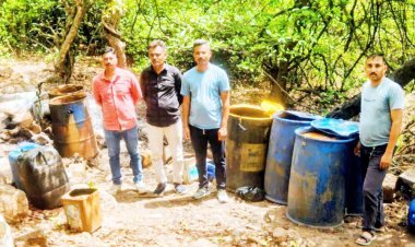 બરડા ડુંગરમા અજમાપાટનેશથી દુર પાણીની જરમાં દેશી દારૂની ભઠ્ઠી પકડી પાડતી રાણાવાવ પોલીસ