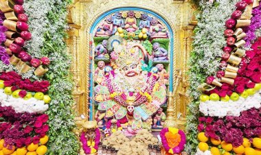 શ્રીકષ્ટભંજનદેવ દાદાને ગુલાબ-સેવંતીના મિક્સ ફૂલો અને ફ્રૂટનો દિવ્ય શણગાર સાથે સુખડીનો અન્નકૂટ ધરાયો