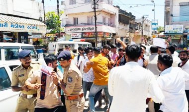 એબીવીપીના રાજ્ય વ્યાપી આંદોલનના પડઘા ખંભાળિયામાં પડયા