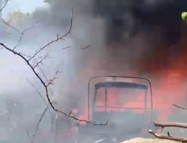 જૂનાગઢમાં પોલીસ MT યાર્ડમાં ભીષણ આગ