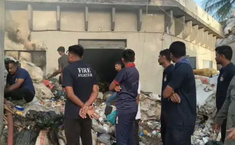 જૂનાગઢના જીઆઈડીસી-રમાં પ્લાસ્ટીકના કારખાનામાં ભીષણ આગ : લાખોનું નુકશાન