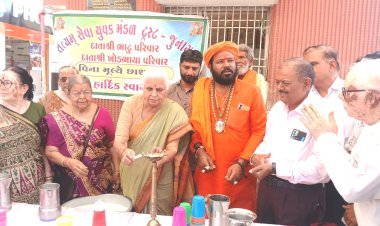 સત્યમ સેવા યુવક મંડળ દ્વારા કાળવા ચોક વિસ્તારમાં પાણીના પરબ ખાતે છાશ વિતરણ કેન્દ્રનો પ્રારંભ