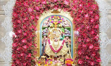 અમાસ-શનિવાર નિમિત્તે શ્રી કષ્ટભંજનદેવ હનુમાનજી દાદાને ફૂલોનો દિવ્ય શણગાર કરી ચાંદીનો મુગટ અને વાઘા ધરાવવામાં આવ્યા