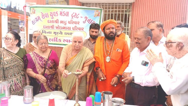 સત્યમ સેવા યુવક મંડળ દ્વારા કાળવા ચોક વિસ્તારમાં પાણીના પરબ ખાતે છાશ વિતરણ કેન્દ્રનો પ્રારંભ