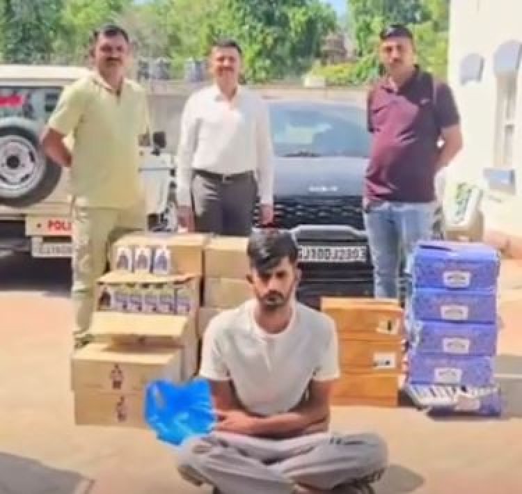 જૂનાગઢમાં ક્રાઈમ બ્રાન્ચનો મોટો દરોડો, ઉમરાળા રોડ પરથી 1986 ચપટા વિદેશી દારૂ સાથે એક આરોપીની ધરપકડ, 11.21 લાખનો મુદ્દામાલ જપ્ત : બે શખ્સ ફરાર