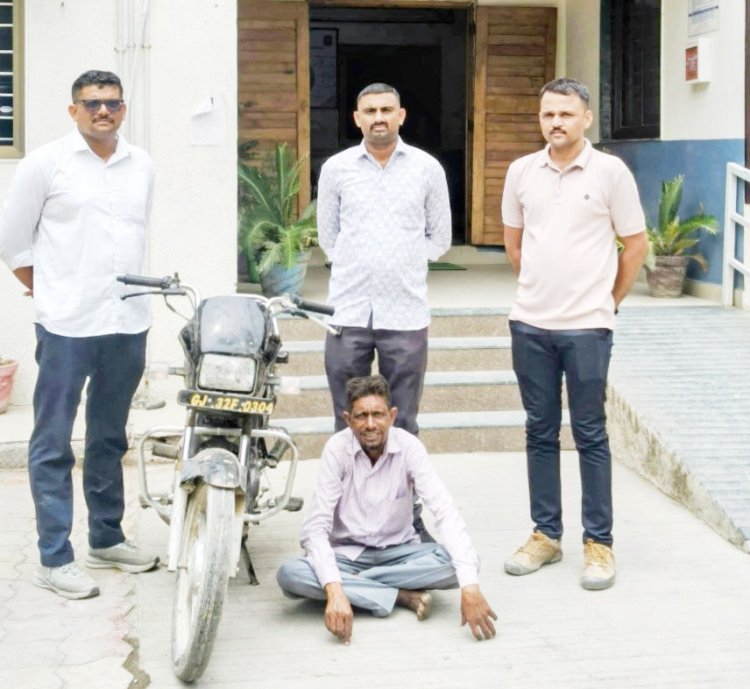 ઉનાના આધેડને કાગળ વગરની મોટર સાયકલ સાથે પોલીસે પકડી પાડયો