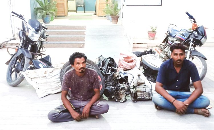 ઉનામાં મોટર સાયકલ ચોરી કરનાર ત્રણ શખ્સો ઝડપાયા - 1 ફરાર