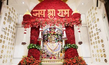શ્રી કષ્ટભંજન દેવ દાદાને એમ્બ્રોઇડરી વર્કવાળા વાઘા અને ગુલાબના ફૂલોનો દિવ્ય શણગાર