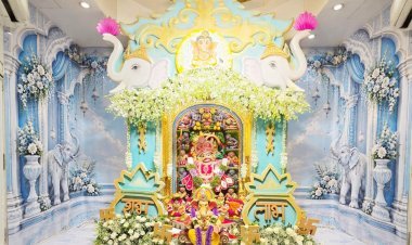 સાળંગપુરધામમાં ગણપતિ મહોત્સવ નિમિત્તે ગણેશ ચતુર્થીના પવિત્ર દિવસે શ્રીકષ્ટભંજન દેવ હનુમાનજીને શ્રી ગણેશજીની થીમ પર વિશેષ શણગાર કરાયો