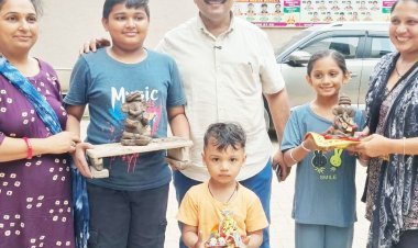 જૂનાગઢના પ્રેમાનંદ વિદ્યા મંદિર ખાતે માટીના ગણપતિ બનાવવાનો વર્કશોપ સંપન્ન થયો