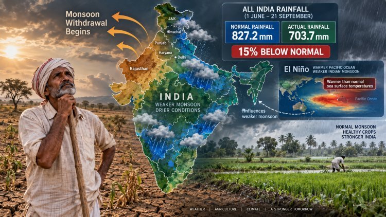 ભારતમાં છેલ્લા ૧૭ વર્ષમાં સૌથી નબળુ ચોમાસુ  સામાન્ય કરતા ૧પ ટકા ઓછો વરસાદ નોંધાયો