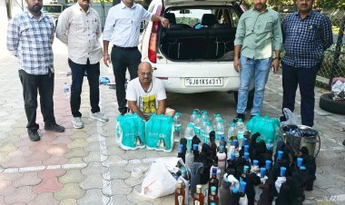 પોરબંદર એલસીબીની મોટી કાર્યવાહી : ચૌટા ચેક પોસ્ટેથી ઈન્ડિકા કારમાં  છુપાવી લવાતો રૂા.૭૬.૪૯૫ હજારનો વિદેશી દારૂનો જથ્થો ઝડપી પાડયો