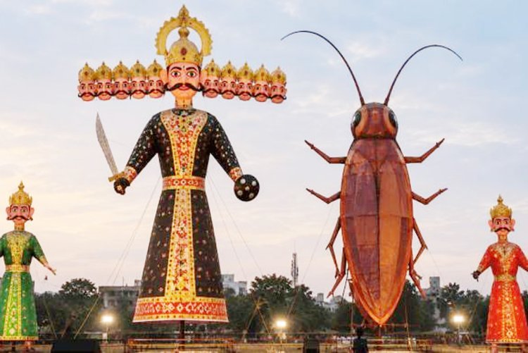 દિલ્હીમાં દશેરાના દિવસે રાવણની સાથે ૩૦ ફુટ ઉંચા કોકરોચનું પણ દહન કરાશે